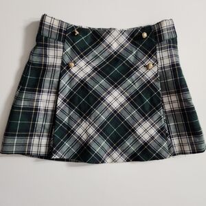 Janie And Jack Green/Blue Plaid Wool Blend Skirt Toddler Girl Size 2T